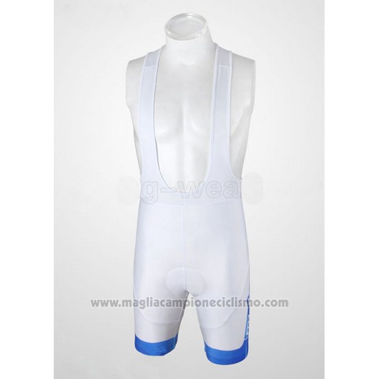 2010 Abbigliamento Ciclismo FDJ Bianco e Azzurro Manica Corta e Salopette